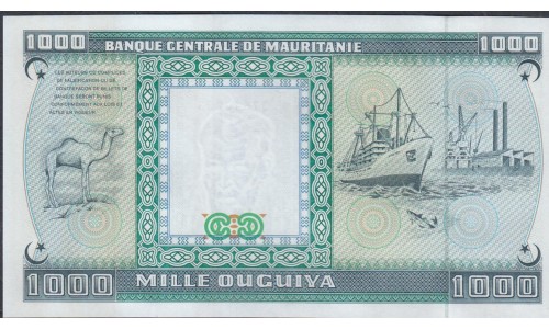 Мавритания 1000 угий 1989 (Mauritania 1000 ouquiya 1989) P 7A: UNC 