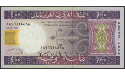 Мавритания 100 угий 2004 (Mauritania 100 Ouquiya 2004) P 10а : UNC