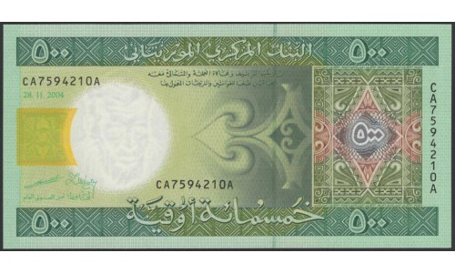 Мавритания 500 угий 2004 (Mauritania 500 Ouquiya 2004) P 12a : UNC