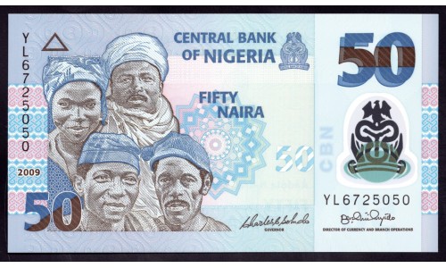 Нигерия 50 найра 2009 (NIGERIA 50 naira 2009) P 40а(1) : UNC