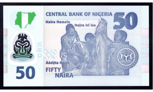 Нигерия 50 найра 2019 (NIGERIA 50 naira 2019) P 40 : UNC