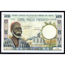 Западные Африканские Штаты Нигер 5000 франков ND (1961 - 65 г.) (NIGER banque centrale des etats de l'afrique de l'ouest 5000 francs ND (1961 - 65 g.) P604H:Unc