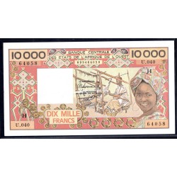 Западные Африканские Штаты Нигер 10000 франков ND (1977 - 1992 г.) (NIGER banque centrale des etats de l'afrique de l'ouest 10000 francs  ND (1977 - 1992 g.) ) P609H:Unc
