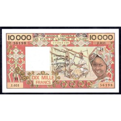 Западные Африканские Штаты Нигер 10000 франков ND (1977 - 1992 г.) (NIGER banque centrale des etats de l'afrique de l'ouest 10000 francs  ND (1977 - 1992 g.) ) P609He:Unc