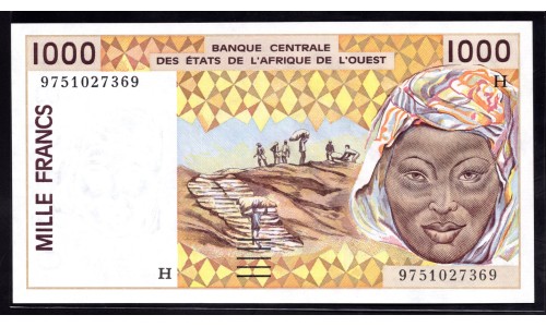 Нигер 1000 франков 1996 (NIGER 1000 francs 1996) P 611Hf : UNC