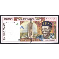 Западные Африканские Штаты Нигер 10000 франков ND (1992 - 2001 г.) (NIGER banque centrale des etats de l'afrique de l'ouest 10000 francs  ND (1992 - 2001g.) ) P614Hc:Unc