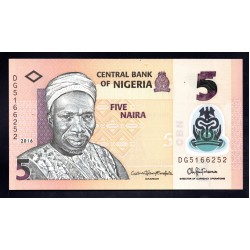 Нигерия 5 найра 2016 (NIGERIA 5 naira 2016) P 38g : UNC