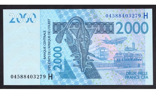 Нигер 2000 франков 2004 (NIGER 2000 francs 2004) P 616Hb : UNC