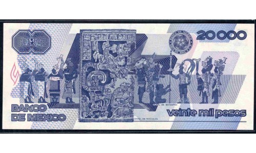 Мексика 20000 песо 1988 серия CR (MEXICO 20000 Pesos 1988 series CR) P 92a : UNC