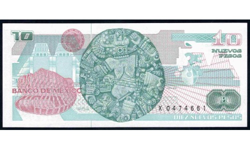 Мексика 10 песо 1992 серия L (MEXICO 10 Pesos 1992 series L) P 95 : UNC