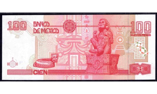 Мексика 100 песо 1992 года, Серия А (MEXICO 100 Pesos 1992) P 102: UNC