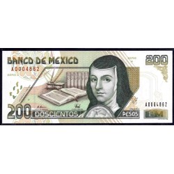 Мексика 200 песо 1995 серия A (MEXICO 200 Pesos 1995 series A) P 109а : UNC