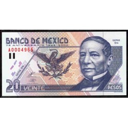 Мексика 20 песо 2000 (MEXICO 20 Pesos 2000) P 111 : UNC