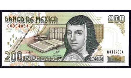 Мексика 200 песо 2000 (MEXICO 200 Pesos 2000) P 114 : UNC