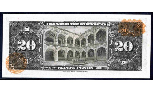 Мексика 20 песо 1959 (MEXICO 20 Pesos 1959) P 54g : UNC