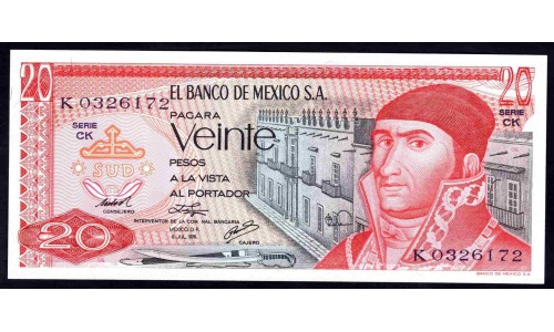 Мексика 20 песо 1976 (MEXICO 20 Pesos 1976) P 64c(5) : UNC