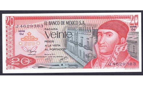 Мексика 20 песо 1977 (MEXICO 20 Pesos 1977) P 64d(3) : UNC