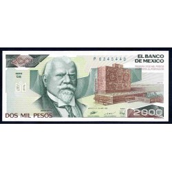 Мексика 2000 песо 1989 серия DS (MEXICO 2000 Pesos 1989 series DS) P 86c : UNC