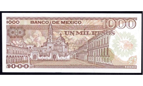 Мексика 1000 песо 1985 серия XC (MEXICO 1000 Pesos 1985 series XC) P 85 : UNC