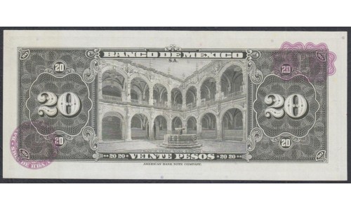 Мексика 20 песо 1961 (MEXICO 20 Pesos 1961) P 54j: UNC