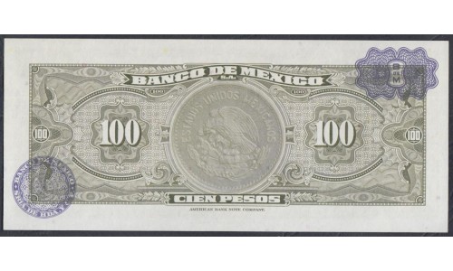 Мексика 100 песо 1970 серия BJI (MEXICO 100 Pesos 1970 series BJI) P 61e: UNC