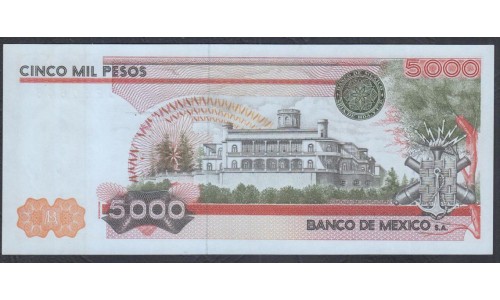 Мексика 5000 песо 1982 серия POF60646 (MEXICO 5000 Pesos 1982 series POF60646) P 77b: UNC