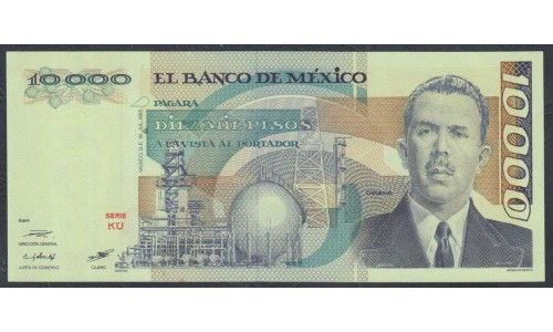 Мексика 10000 песо 1985 серия KU (MEXICO 10000 Pesos 1985 series KU) P 89: UNC