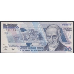 Мексика 20 песо 1992 года, серия F (MEXICO 20 Pesos 1992, Series F) P 96: UNC
