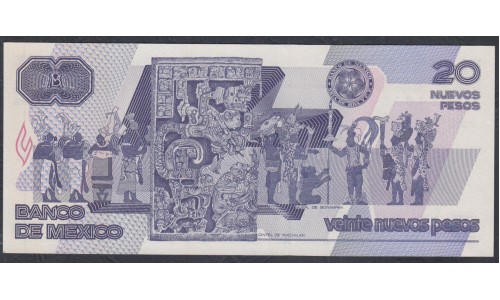 Мексика 20 песо 1992 года, серия F (MEXICO 20 Pesos 1992, Series F) P 96: UNC