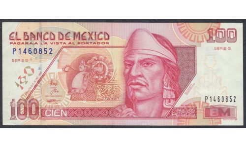 Мексика 100 песо 1992 года, Серия G (MEXICO 100 Pesos 1992) P 102: UNC-