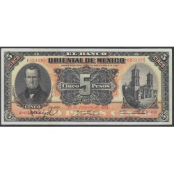 Мексика 5 песо 10.02.1914 (MEXICO 15 pesos Banco de Mexico  10.02/1914  Printer ABNC, New York ) PS 384: XF