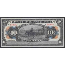 Мексика 10 песо 12.12.1913 (MEXICO 10 pesos Banco del Estado de Chihuahua  12.12.1913  Printer ABNC, New York ) P S133: UNC