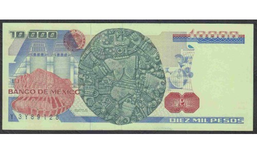 Мексика 10000 песо 1981года, чёрный номер, серия Е, не описана ни в одном Каталоге! (MEXICO 10000 Pesos 1981) P 78а : UNC