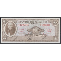 Мексика 100 песо 1970 серия BJI (MEXICO 100 Pesos 1970 series BJI) P 61e: UNC