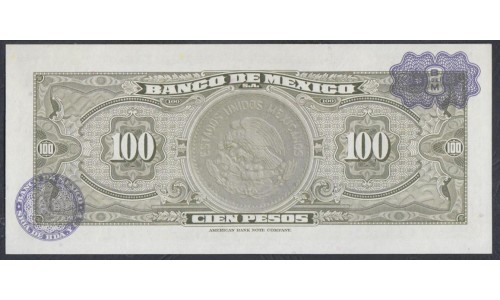 Мексика 100 песо 1970 серия BJI (MEXICO 100 Pesos 1970 series BJI) P 61e: UNC