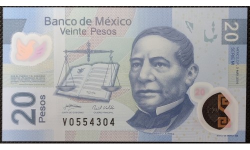 Мексика 20 песо 2010 (MEXICO 20 Pesos 2010) P 122m : UNC