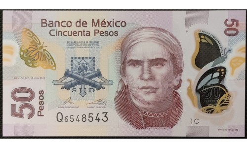 Мексика 50 песо 2012 (MEXICO 50 Pesos 2012) P 123Ac : UNC