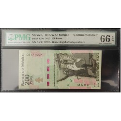 Мексика 200 песо 2008 (MEXICO 200 Pesos 2008) P 129c : UNC PMG 66 EPQ