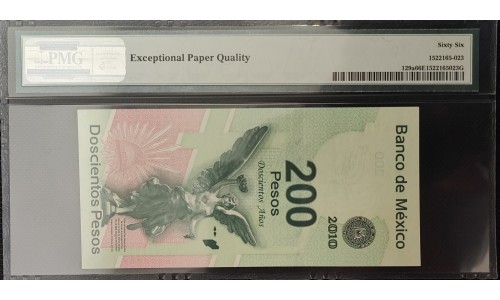 Мексика 200 песо 2008 (MEXICO 200 Pesos 2008) P 129c : UNC PMG 66 EPQ