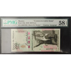 Мексика 200 песо 2008 УНИКУМ! (MEXICO 200 Pesos 2008 UNIQUE!) P 129a : UNC PMG 58 EPQ