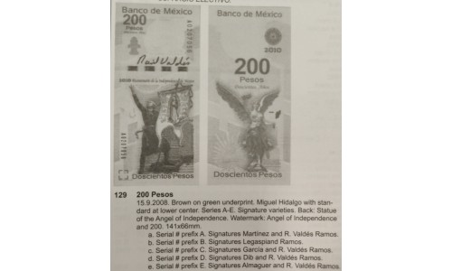 Мексика 200 песо 2008 УНИКУМ! (MEXICO 200 Pesos 2008 UNIQUE!) P 129a : UNC PMG 58 EPQ