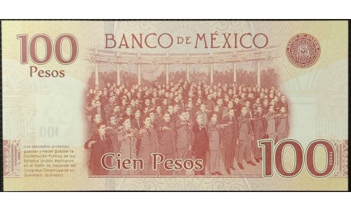 Мексика 100 песо 2016 (MEXICO 100 Pesos 2016) P 130c : UNC