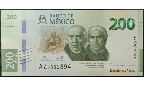 Мексика 200 песо 2019 (MEXICO 200 Pesos 2019) P NEW : UNC