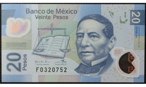 Мексика 20 песо 2016 (MEXICO 20 Pesos 2016) P 122a: UNC