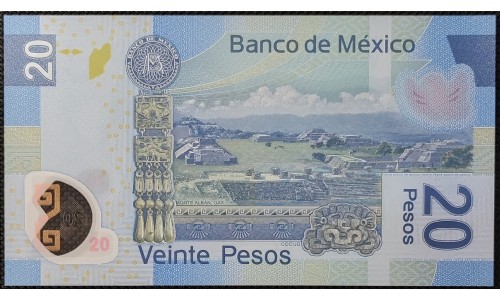Мексика 20 песо 2016 (MEXICO 20 Pesos 2016) P 122a: UNC