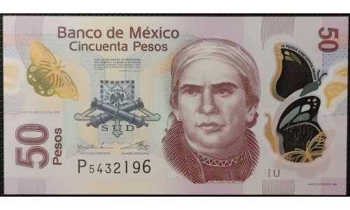 Мексика 50 песо 2016 (MEXICO 50 Pesos 2016) P 123Au : UNC