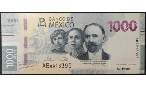 Мексика 1000 песо 2019 (MEXICO 1000 Pesos 2019) P NEW : UNC