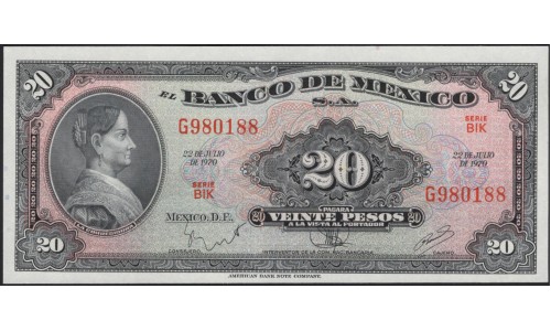 Мексика 20 песо 1970 (MEXICO 20 Pesos 1970) P 54p: UNC