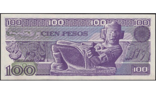Мексика 100 песо 1982 серия VF (MEXICO 100 Pesos 1982 series VF) P 74c : UNC