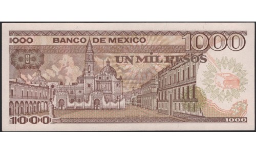 Мексика 1000 песо 1985 серия YE (MEXICO 1000 Pesos 1985 series YE) P 85 : UNC